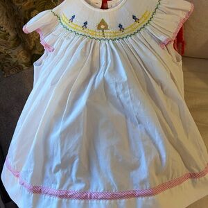 Charming White and Pink Kids Dress